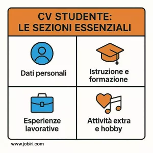 sezioni cv studente universitario