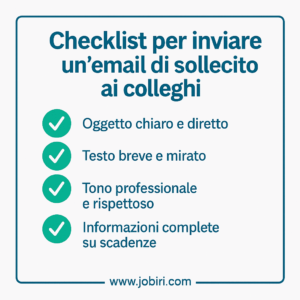 checklist email di sollecito