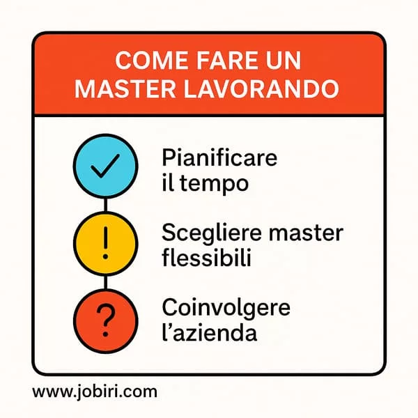 come fare master lavorando