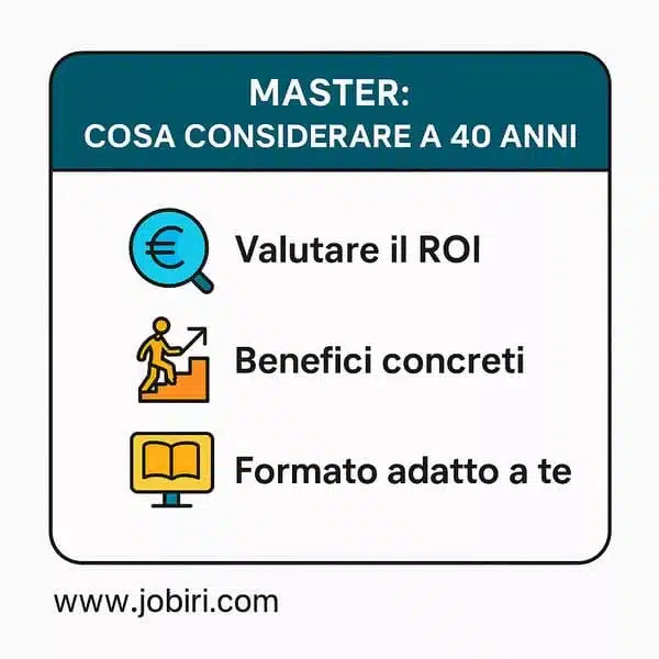 master cosa considerare 40 anni