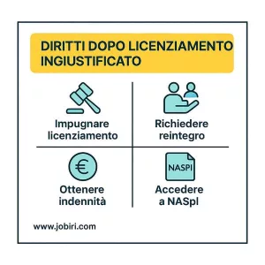 diritti dopo licenziamento senza giusta causa 