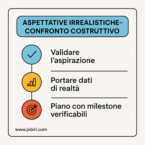 confronto costruttivo aspettative irrealistiche